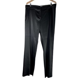 Cache size 14 black satin wide leg dress pants high waisted zip front